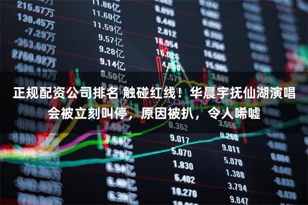 正规配资公司排名 触碰红线！华晨宇抚仙湖演唱会被立刻叫停，原因被扒，令人唏嘘